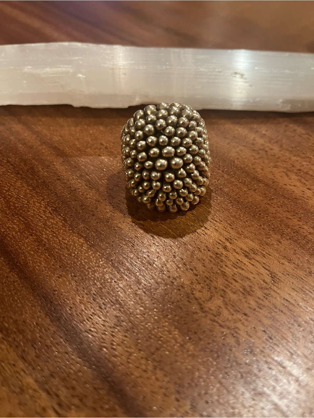 999 Fine silver beaded dome ring.